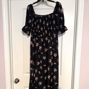 Shein Curve Midi Square Neck Dress